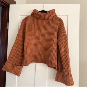 Goodnight Macaroon Retta Cognac Crop Sweater